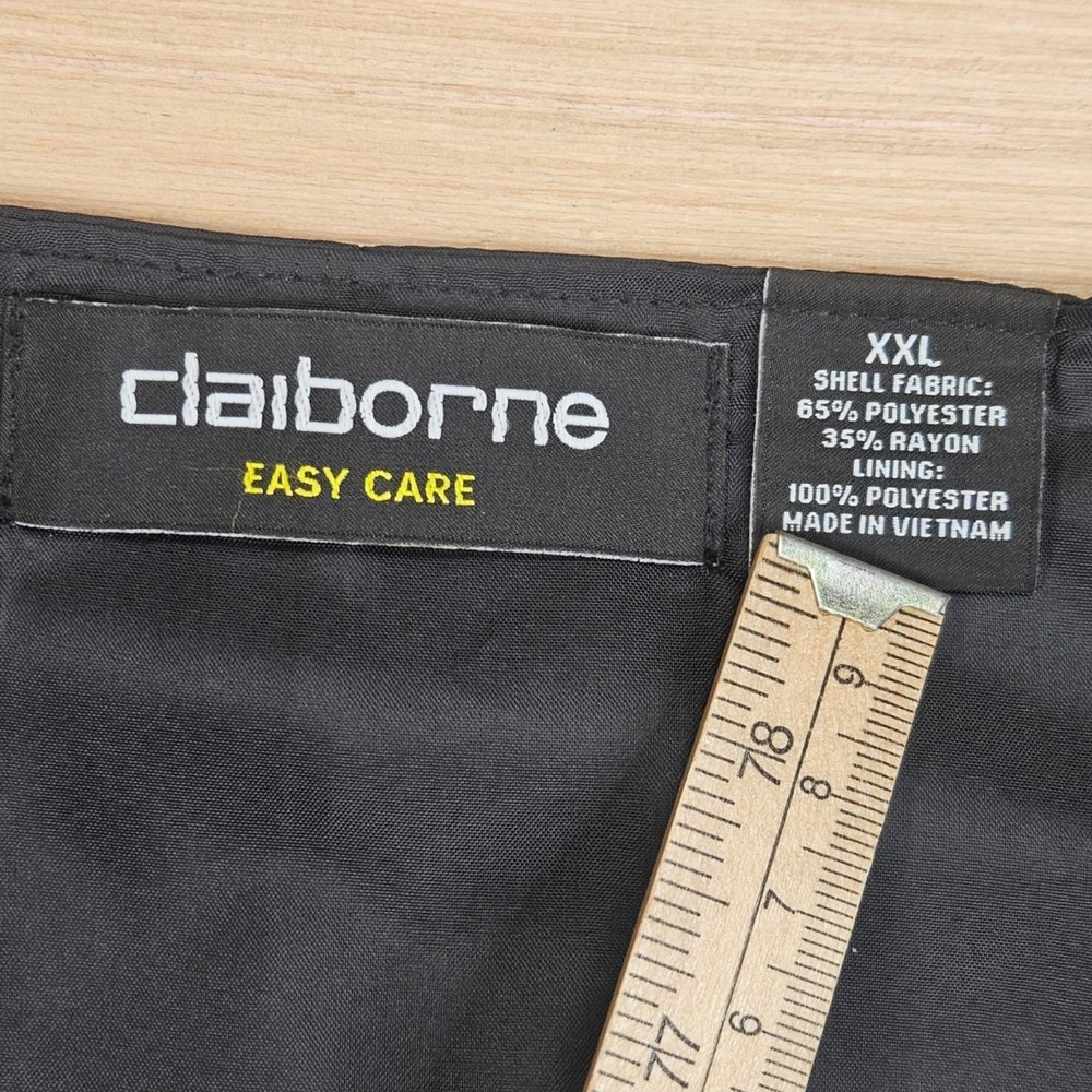 Claiborne Vest Mens XXL Black Easy Care Suit Waistcoat Formal Wedding NEW - Picture 3 of 13